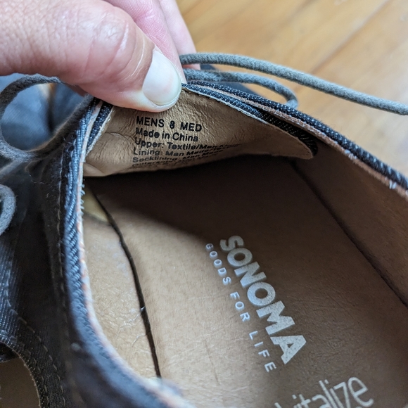 SONOMA men's black canvas casual lace-up loafers - Picture 2 of 3